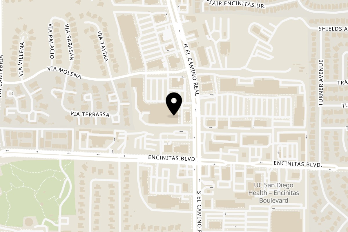 Map showing the location of PhoEver Encinitas on 120 N El Camino Real in Encinitas